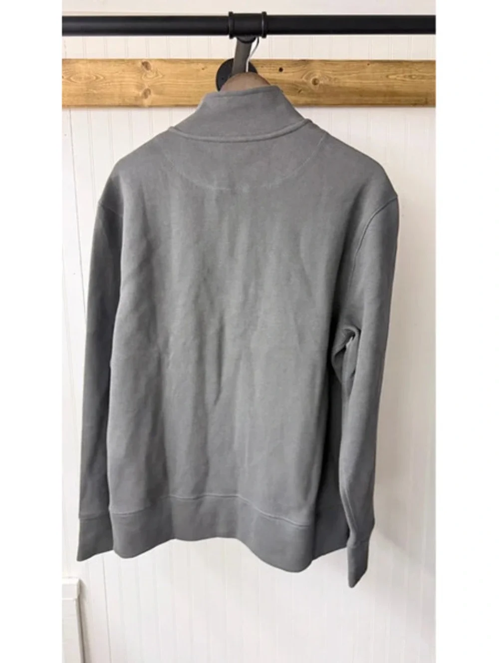 Banana Republic quarter-zip sweatshirt garment-dyed grey finish size Large